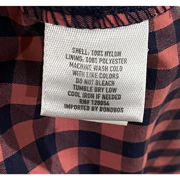 BONOBOS Red & Navy Blue Checked Lined Swim Trunks Men's Size 32 BOARD SHORTS - Picture 7 of 7